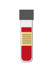 flat design test tube with blood icon vector illustration