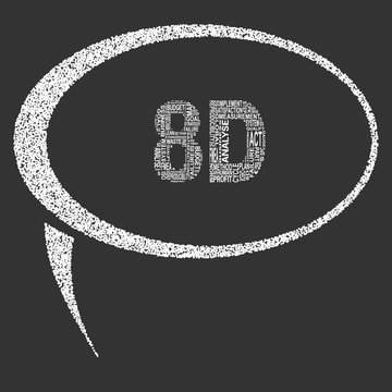 Global eight disciplines typography speech bubble