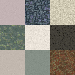 Set of stucco plaster generated seamless textures