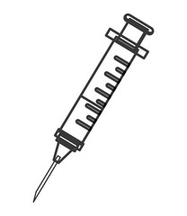 flat design syringe half full icon vector illustration