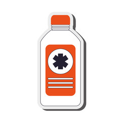 flat design medicine bottle icon vector illustration