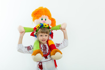 Girl in the Ukrainian national native costume/Beautiful Ukrainian girl in the Ukrainian national native costume on Slavic holiday