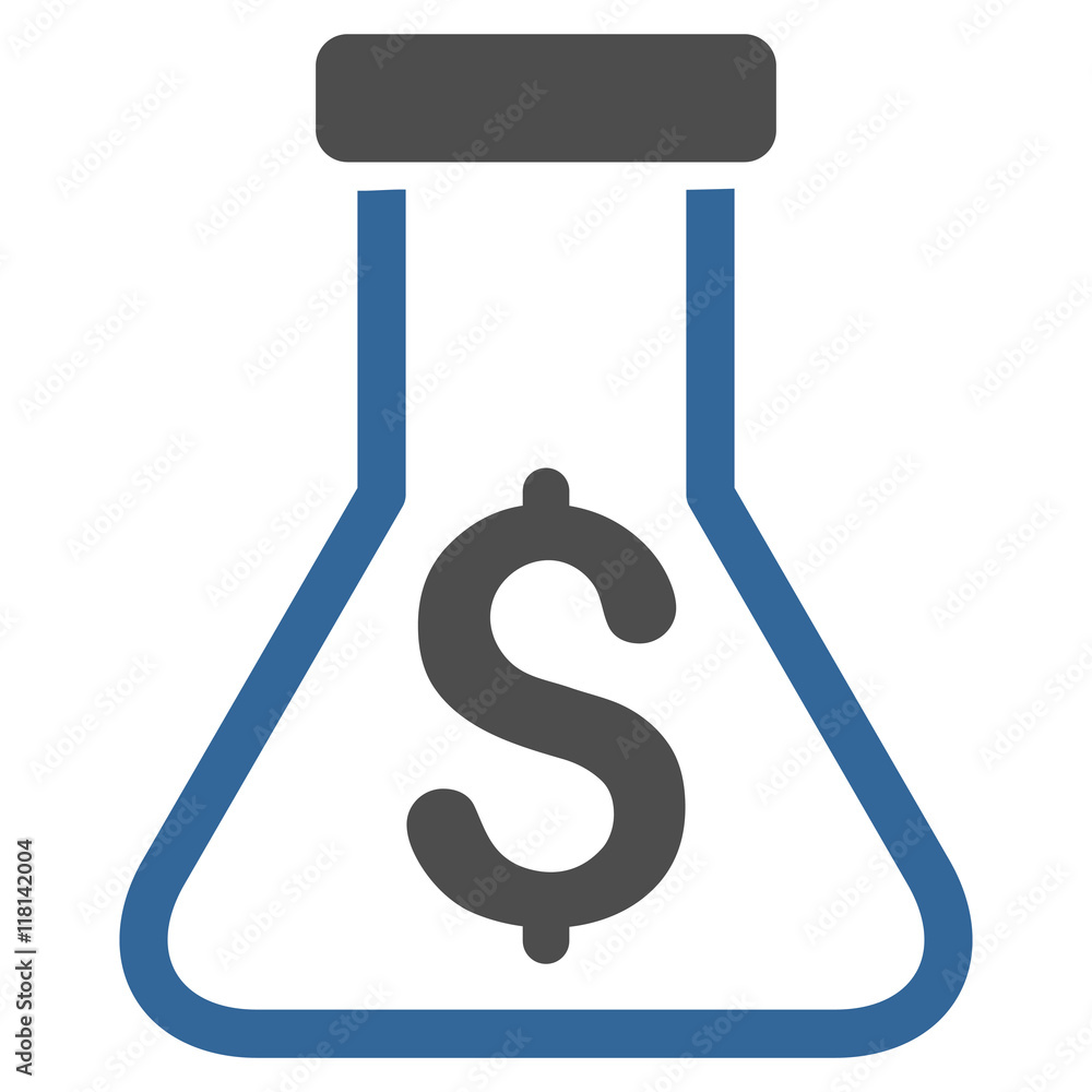 Poster alchemy icon. vector style is bicolor flat iconic symbol with rounded angles, cobalt and gray colors