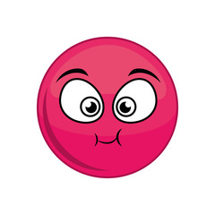 sphere happy cartoon face expression icon. Isolated and flat illustration