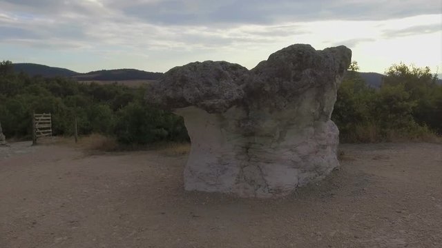 Drone flight over the Rock mushrooms phenomenon near Beli Plast village, Bulgaria
