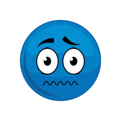 Fototapeta premium sphere scary cartoon face expression icon. Isolated and flat illustration