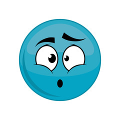 Obraz premium sphere cartoon face expression icon. Isolated and flat illustration