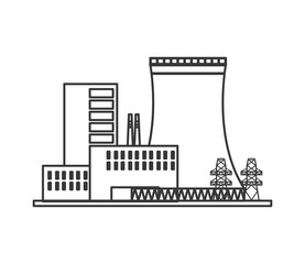 flat design nuclear plant icon vector illustration