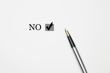 no word with fountain pen isolated on a white background