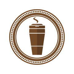 Logo coffee cup in a flat style