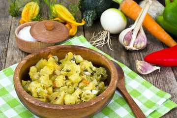 Vegetable Stew of Zucchini, Carrots and Onions