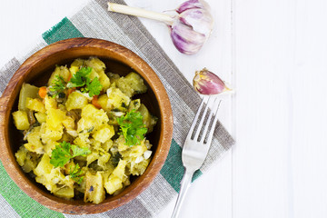 Vegetable Stew of Zucchini, Carrots and Onions