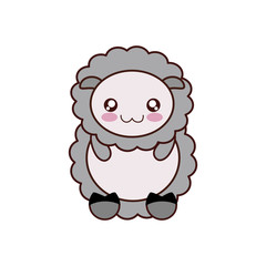 sheep kawaii cute animal little icon. Isolated and flat illustration