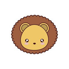 lion kawaii cute animal little icon. Isolated and flat illustration