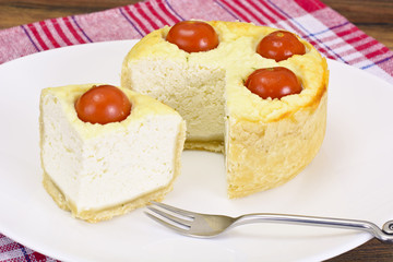 Tasty Baked Pie with Ricotta and Cherry Tomatoes