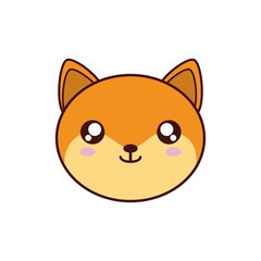 fox kawaii cute animal little icon. Isolated and flat illustration