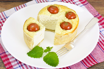 Tasty Baked Pie with Ricotta and Cherry Tomatoes