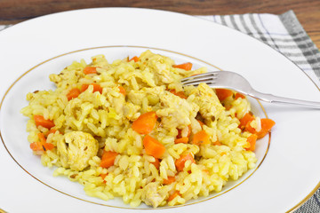 Healthy Food: Pilaf with Meat and Rice