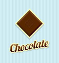Retro chocolate on striped background