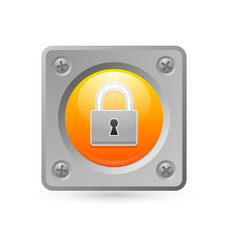 Padlock security icon suitable for custom design