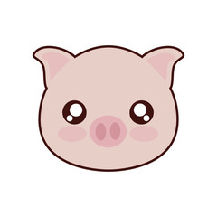 pig kawaii cute animal little icon. Isolated and flat illustration