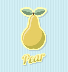 Retro pear on striped background