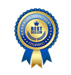 Best seller rosette on white background