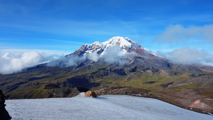 View of Chimborazo volcano from Carihuairazo summit in Ecuador © alejomiranda