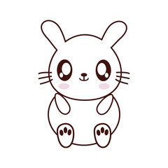 rabbit kawaii cute animal little icon. Isolated and flat illustration