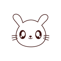 rabbit kawaii cute animal little icon. Isolated and flat illustration
