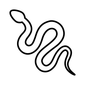 Reptile snake or serpent flat icon for animal apps and websites