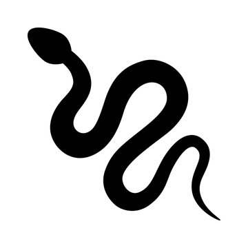 Reptile snake or serpent flat icon for animal apps and websites