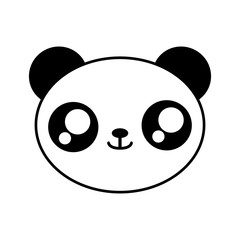 panda bear kawaii cute animal little icon. Isolated and flat illustration