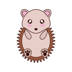 porcupine kawaii cute animal little icon. Isolated and flat illustration
