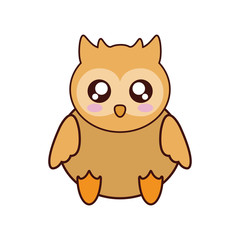 owl kawaii cute animal little icon. Isolated and flat illustration