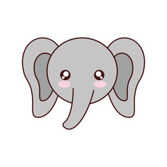elephant kawaii cute animal little icon. Isolated and flat illustration