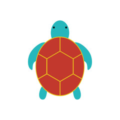 Obraz premium tortoise cute animal sea little icon. Isolated and flat illustration