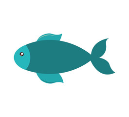 fish cute animal sea little icon. Isolated and flat illustration