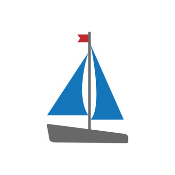 sailboat sea lifestyle nautical icon. Isolated and flat illustration