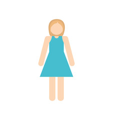 woman female avatar person people icon. Isolated and flat illustration