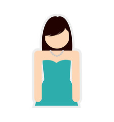 woman female avatar person people icon. Isolated and flat illustration