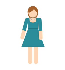 woman female avatar person people icon. Isolated and flat illustration