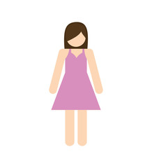 woman female avatar person people icon. Isolated and flat illustration