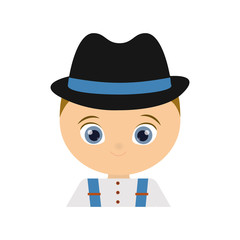 man male cartoon cloth hat traditional germany europe icon. Isolated and flat illustration