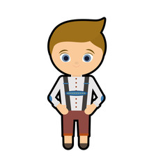 man male cartoon cloth traditional germany europe icon. Isolated and flat illustration