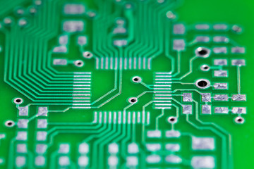 Close up place for installing microchips on an electronic board