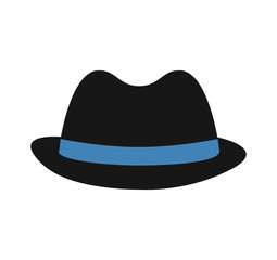 hat accesory cloth black icon. Isolated and flat illustration