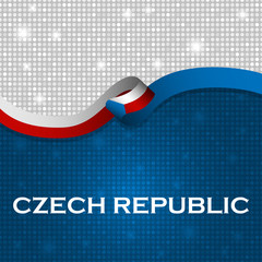 Czech Republic flag ribbon shiny particle style. Vector Illustration