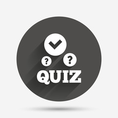 Quiz sign icon. Questions and answers game.
