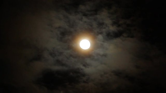 windy cloud moving through the bright moon at corona time, for night scene, high definition, Full HD, 1920x1080